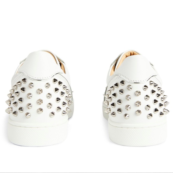 Christian Louboutin Vieira Embellished Leather Spike Sneakers - Picture 4 of 13